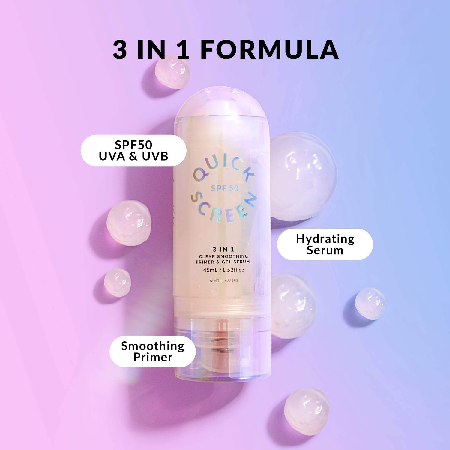 SPF50 Clear Smoothing Primer & Gel Serum - - Quick Flick