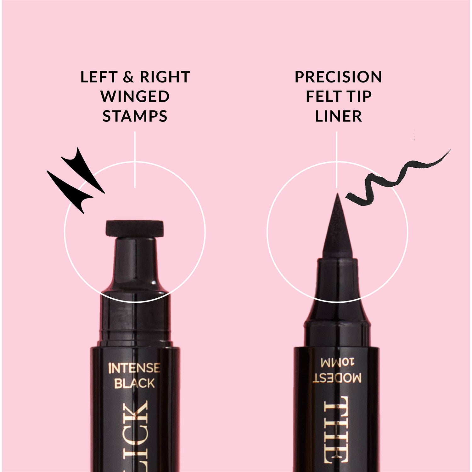 Winged Eyeliner Stamp / 4 Sizes - Intense Black