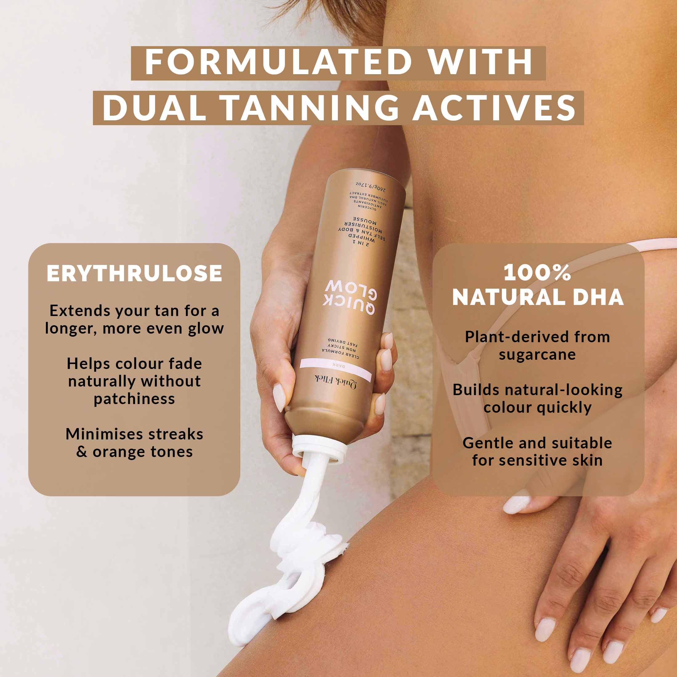 Dark Whipped Tan & Body Moisturiser Mousse