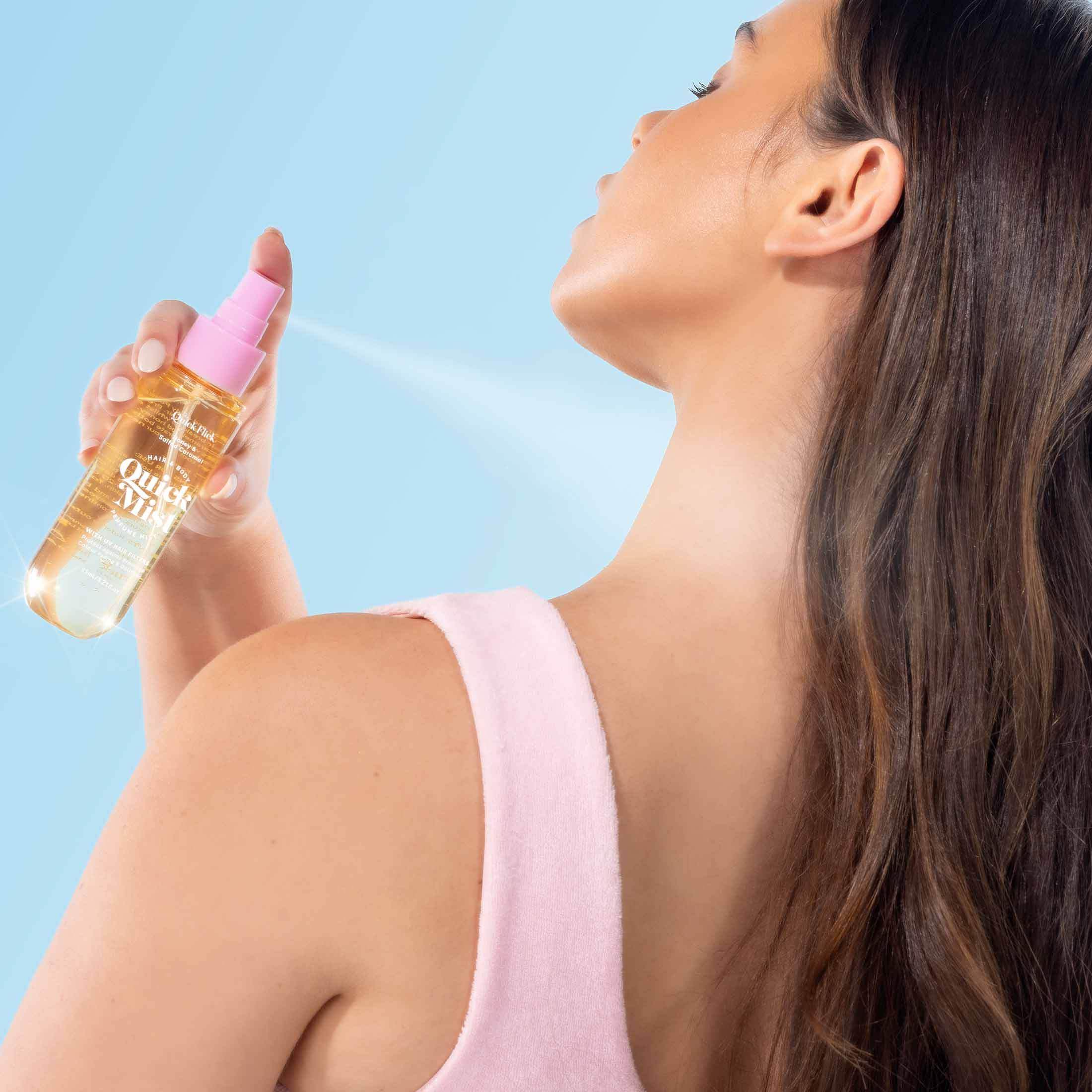 3 in 1 Hair & Body Perfume Mist with UV Hair Filters - - Quick Flick