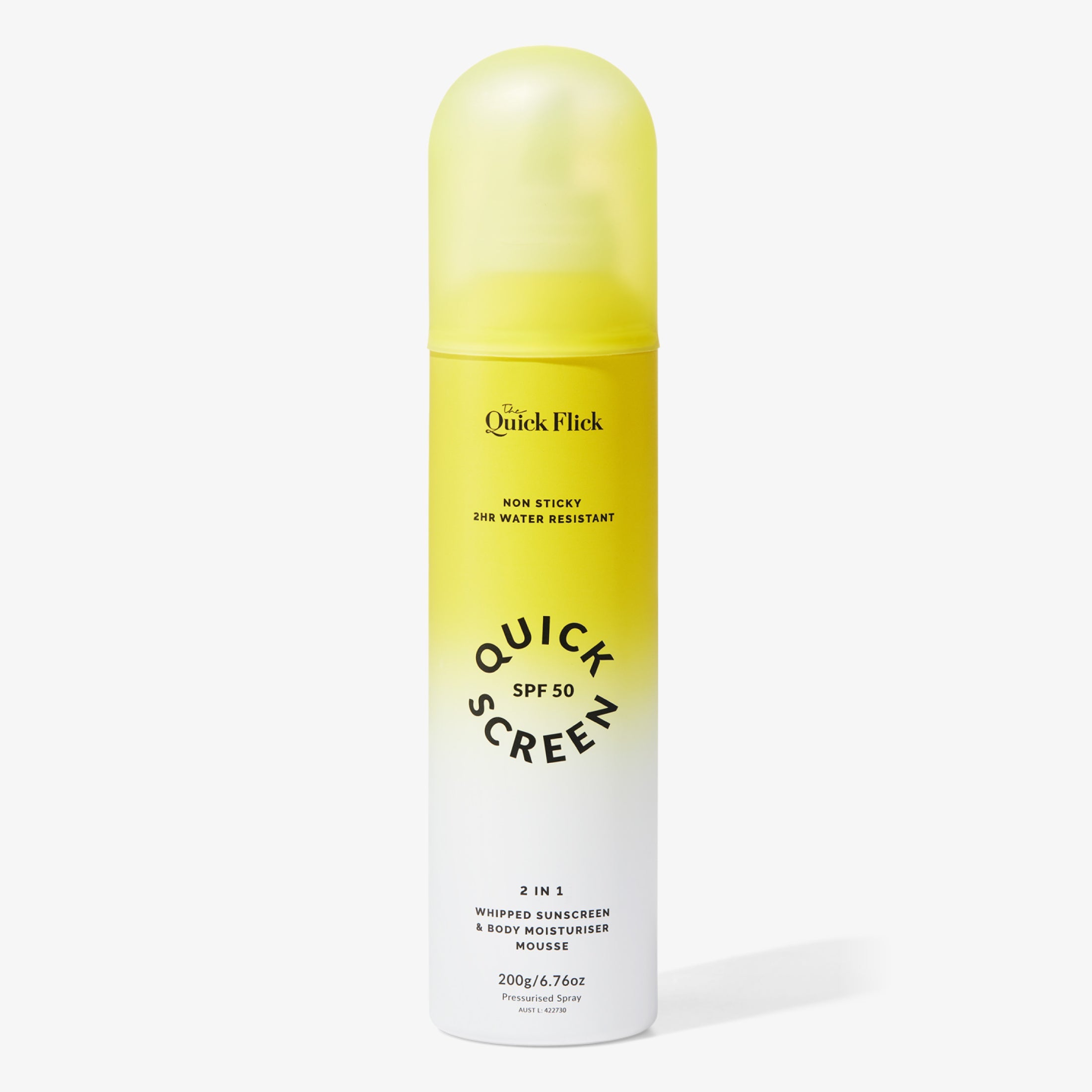 Quick Screen SPF 50 2 in 1 Whipped Sunscreen & Body Moisturiser Mousse ...