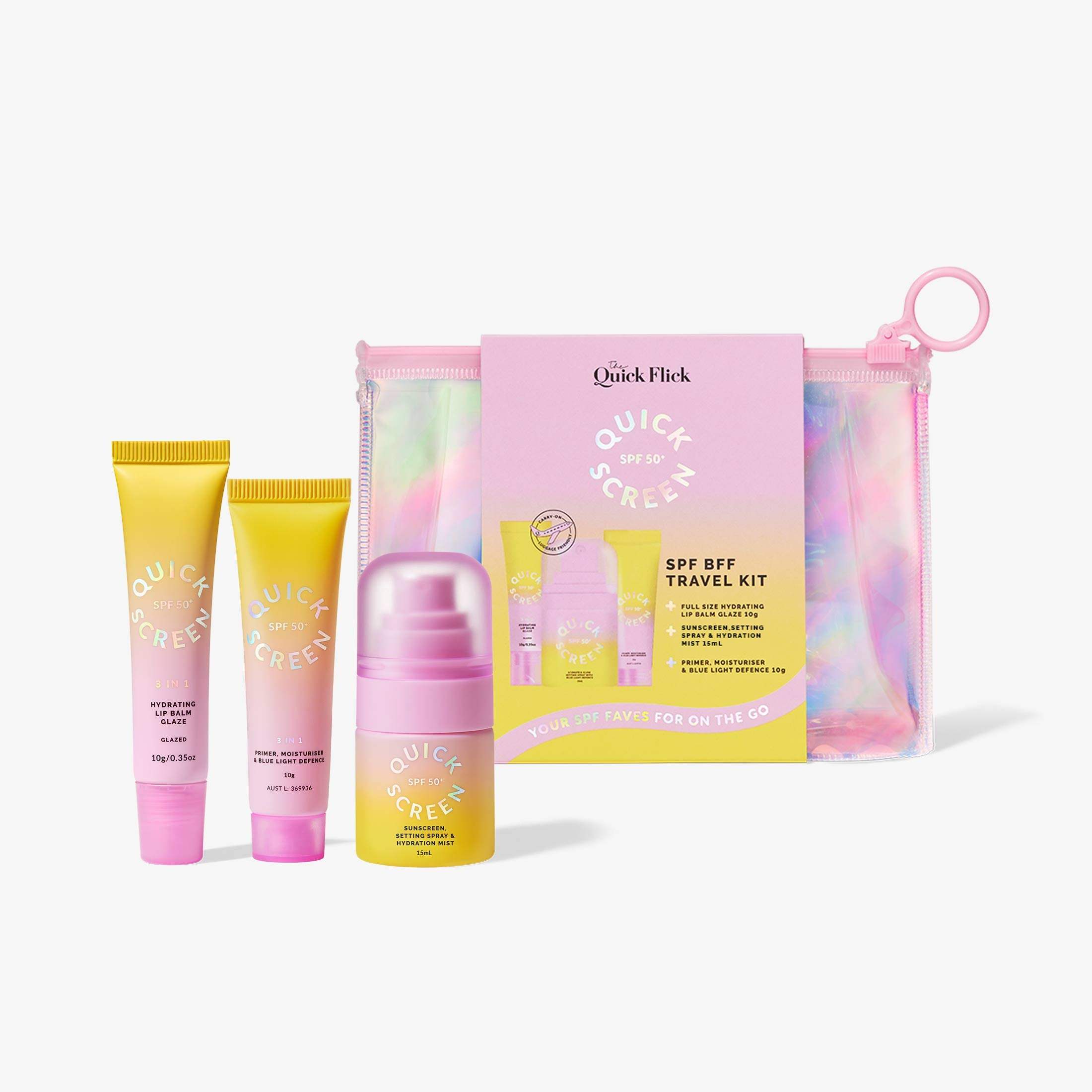 Quick Screen SPF BFF Travel Kit SPF50+ UVA/UVB – Quick Flick US