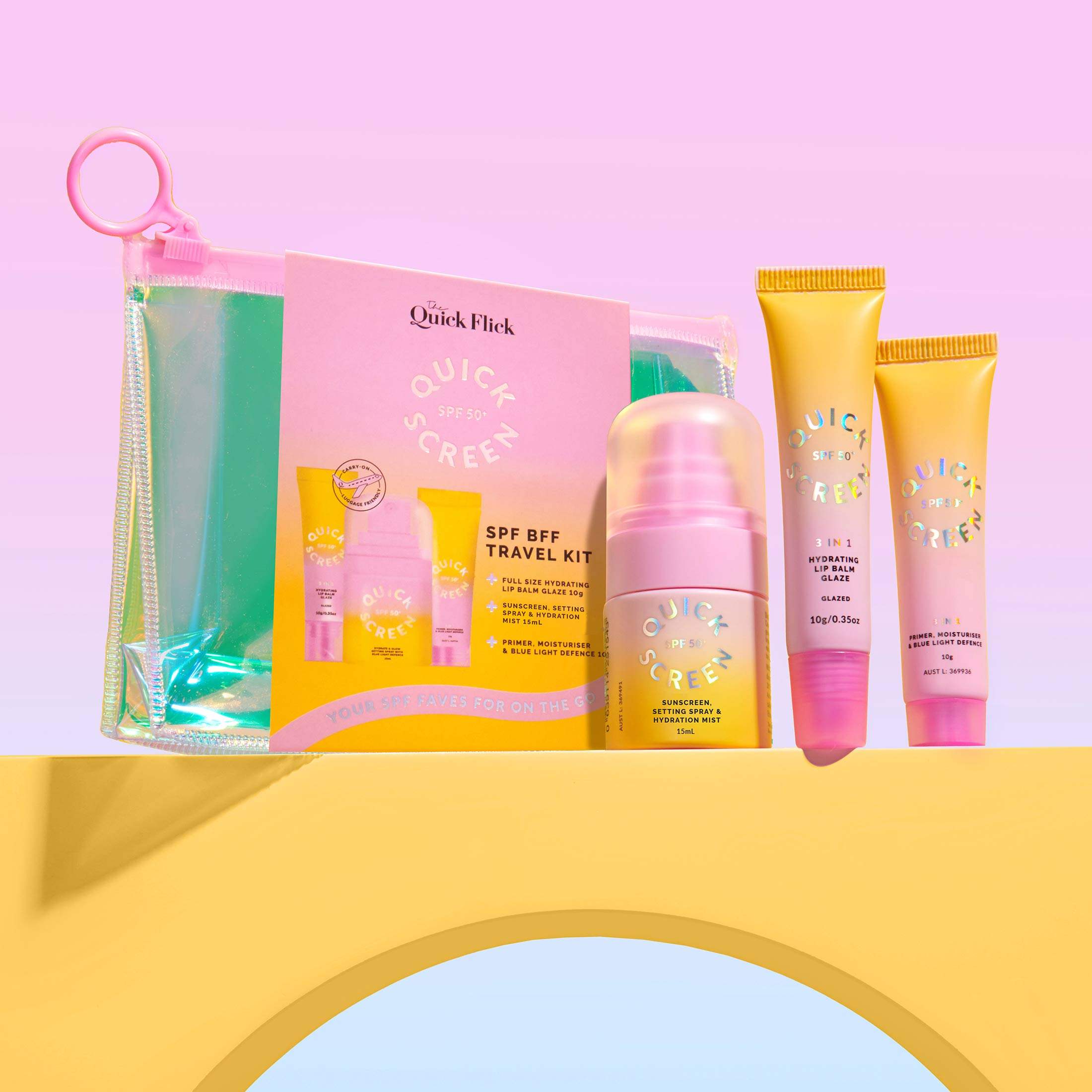 Quick Screen SPF BFF Travel Kit SPF50+ UVA/UVB – Quick Flick US