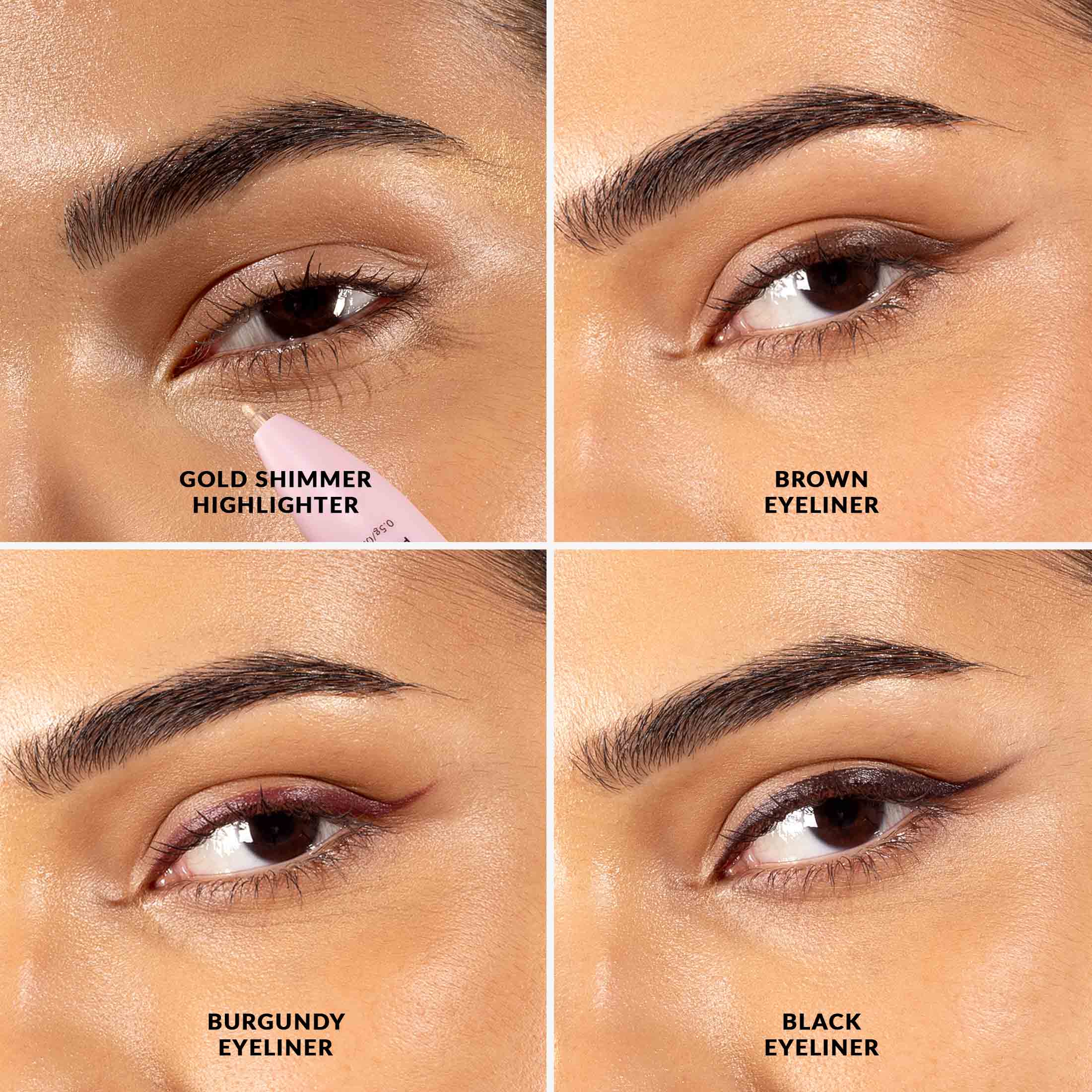 Quick Line 4 in 1 Eyeliner Pen - Black, Brown, Burgundy and Gold